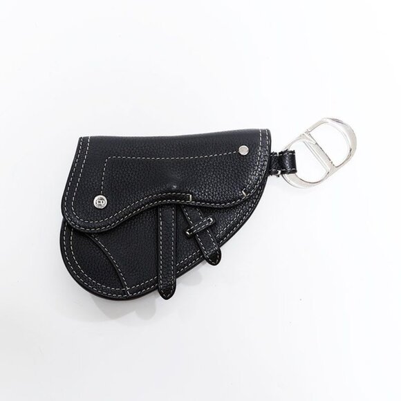 Dior Handbags - Dior Pouch Leather Saddle Bag Charm Mini Key Holder